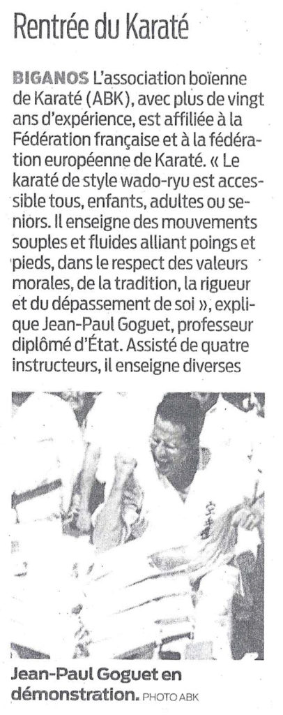 Rentrée du Karaté